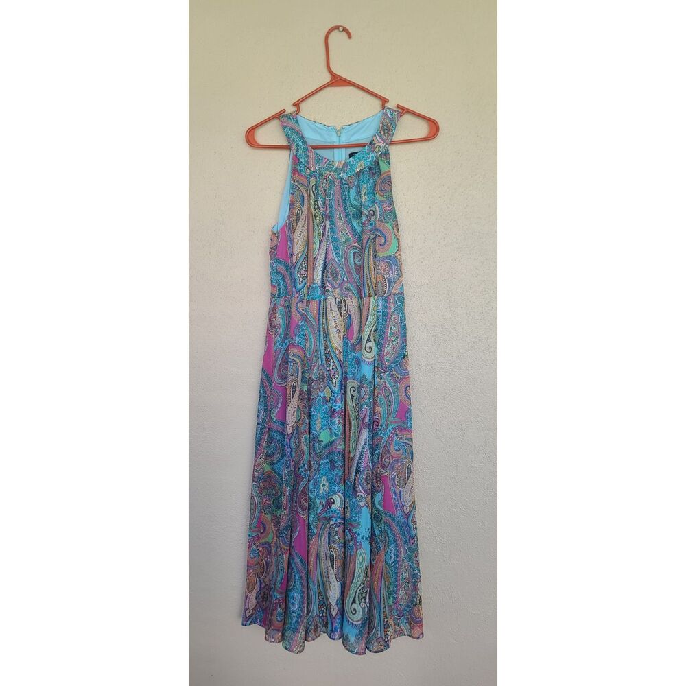 Tommy Hilfiger Multi Color Paisley Sleeveless Maxi Dress Size 10